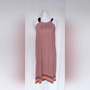 Mud Pie Size Medium Natalie Bow Shift Halter Tank Dress Orange Blue